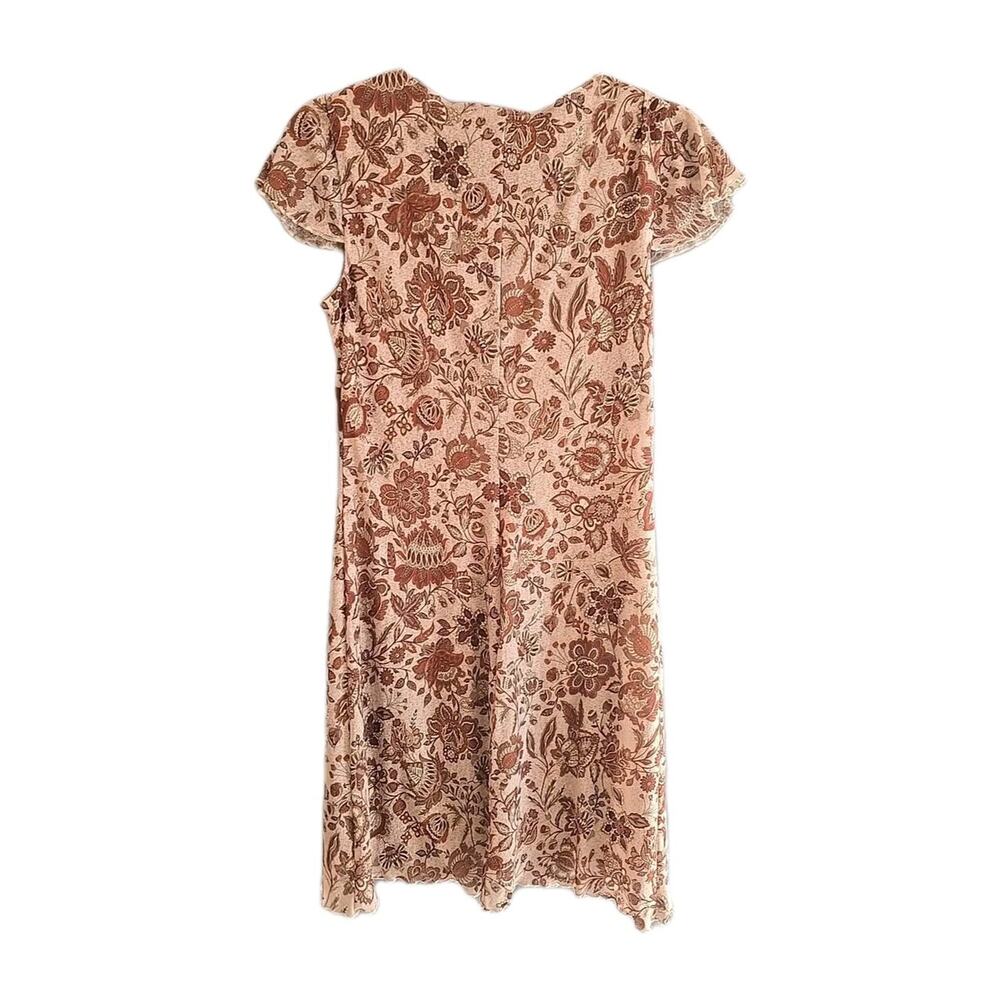 Vtg Y2k Preppy Xhilaration Brown Floral Babydoll Mini Shift Dress Womans‎ Medium - Picture 2 of 6